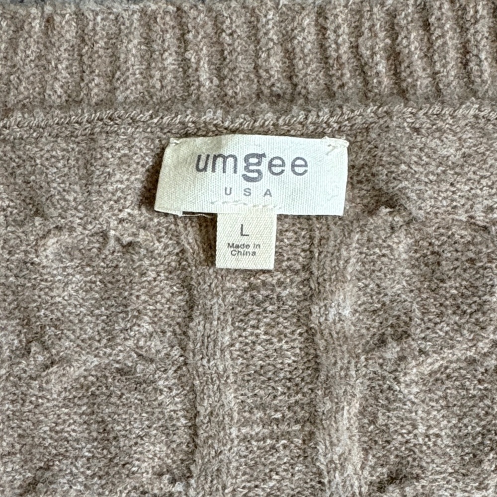 Tan Cable Knit Cardigan Sweater - Picture 2 of 5